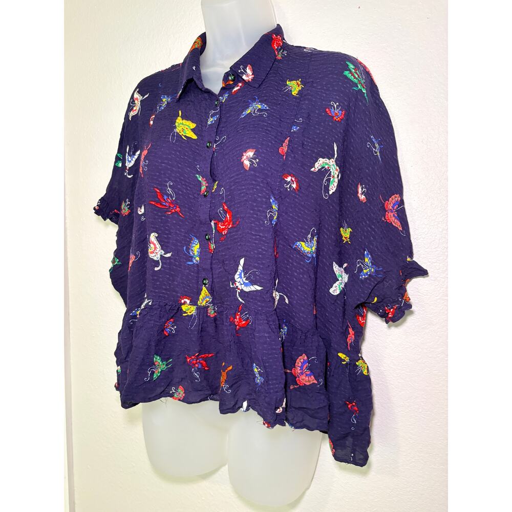 Maeve Aeropostale Butterfly Print Flowy Top - Size M - Picture 3 of 7